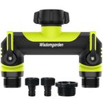 Hose Splitter, Outdoor Tap Splitter, 2 Way Hose Connector 3/4" with 1/2" Adapter