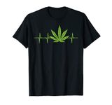 Weed Cannabis Heartbeat Pulse Marijuana 420 THC Stoner Gift T-Shirt