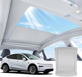 Electric Sunshade Roof for Tesla Model Y 2026~2025, Heat Insulation Glass Roof for Tesla Model Y Juniper, 5 Layer 99.9% UV Protection, Tesla Interior Gray Hidden Wires Single Front Switch