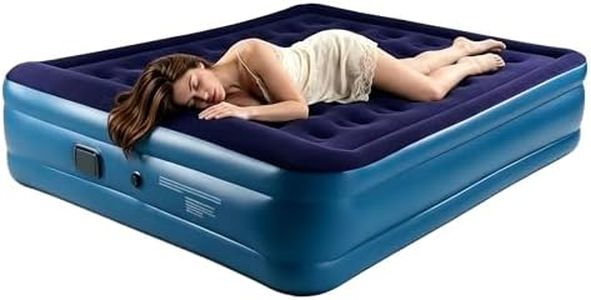 Nuwani 20 Inch Queen Air Mattress, Cordless USB-C Rechargeable Detachable Pump, 80"x60" Raised Bed with Built-in Pillow Top, 650lbs Heavy Duty Inflatable Mattress for Camping Tent Guest Use