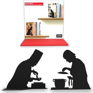 By the Book - Cooking - Decorative Black Metal Bookend Two Cooks, Kitchen Bookends, Cooking Books Bookend, Gifts for Chefs