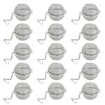 Loose Leaf Tea Steeper,15Pcs Tea Ball Infusers for Loose Tea,Extra Fine Mesh Tea Strainer Tea Diffusers,Stainless Steel Tea Filter for Brew Leaf Tea Flavoring Herbal Spices Seasonings