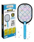 Weird Wolf Electric Mosquito Bat | Rechargeable Mosquito Killer Racket with Built-in Plug | Lithium Battery | Durable & Strong Design | 6-Month Warranty