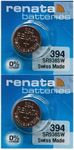 Renata 394 SR936SW Batteries - 1.55V Silver Oxide 394 Watch Battery (2 Count)