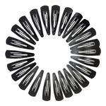 NAKAS 24 pcs Tic Tac Hair Clips for Girls (5cm) (Matte Black) - Tik Tak Pins for Women