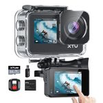 XTU Action Camera 4K30FPS 20MP with 64GB Micro SD Card WiFi 40M Waterproof Underwater Camera, Super Smooth Stabilisation 4.0 Cam with Touch Screen, Voice Control,170 Degree Wide Angle, Accessories Kit