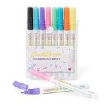 DoodleDazzles Shimmer Marker Set - Metallic Pens for Drawing, Crafts & Gifts - 8 Count