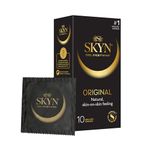 SKYN Original Condoms Pack of 10 SKYNFEEL Latex Free Condoms for Men, Regular Size Condoms, Strong & Thin Condoms, Smooth Straight Shape, Lubricated, 53mm Wide