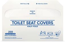 Rockland Guard Toilet Seat Covers for Bathroom, Public Restrooms | 250 Toilet Seat Cover Half-fold, Biodegradable & Flushable