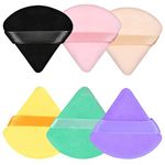 My Colors 6 Pieces Powder Puff Soft Face Triangle Makeup Puff for Loose Powder Body Cosmetic Foundation Sponges Beauty Blender Makeup Tool Multicolors