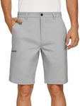 PULI Men's 10 Inseam Golf Shorts Stretch Quick Dry Lightweight Casual Chino with Pockets for Outdoor Sports Bright Grey 38
