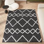 homeart Area Rug - Super Soft Geometric Shaggy Rugs For The Living Rooms, Bedrooms And Kitchen - Modern, Easy To Clean Carpet(Herringbone Smoky Grey - 80x150 cm)