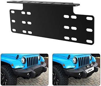Nilight 90044B Universal License Heavy Duty Steel Front Plate Mounting Bracket Holder for Off-Road LED Work Lamps Lighting Bars, Black