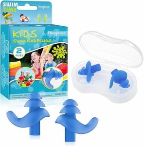 Hearprotek Natación Tapones para los oídos, 2 Pares Tapones de Silicona Reutilizables a Prueba de Agua para Nadadores duchas de baño y Otros Deportes acuáticos Tamaño para niños (Azul)