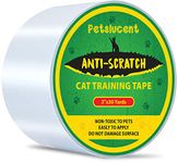 Petslucent Cat Scratch Furniture Protector Tape, Cat Anti Scratch Deterrent Training Tape, Double Sided Clear Sticky Paws Guards for Carpet, Sofa, Couch, Door (3''x 30 Yards)