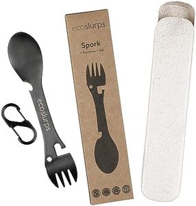 EcoSlurps Spork - Stainless Steel Spork Camping Cutlery Set in Eco-Friendly Travel Case and Carry Clip (1 Spork)