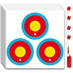 MOLFUJ Archery Targets Paper 3 Spot, New Las Version 30pcs/50pcs, Archery Target Pins Included, Bow and Arrow Targets for Hunting Backyard, Archery Target Practice Accessories