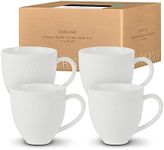 Anders & White - 'Darling' White Bone China Mugs. Set of 4 Coffee Mugs. 320ml