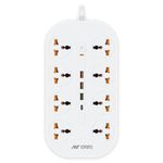 Ant Esports PS831 Power Strips with 8 Universal Socket and 3USB-A & 1Type-C, 3-Meter Cord, 2500-Watt,Fireproof Material, Heavy Duty Cable Overload Protection,Extension for Home/Office Appliances–White