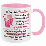 Fatbaby To My Dear Daughter Coffee Mug,Great Birthday Gifts for Daughter from Mom ,Best Daughter Gifts Mug,You Mean the World to Me Cute Cups for Adult Daughter