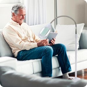 Brightech LightView Pro Magnifying Lamp – LED Floor Light for Reading & Crafts