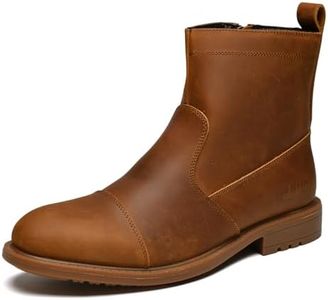 Arkbird Mens Chelsea Dress Boots Side Zipper Genuine Leather Classic Fashion Casual Slip-on Ankle Boots for Men
