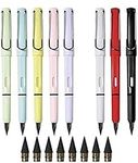 FANGZHE 8 PCS Inkless Pencils Eternal, Everlasting Pencil Replaceable Head, Infinite Pencil, Inkless Pen, Portable Everlasting Pencil Reusable Erasable, with Replaceable Graphite Nib Pencil