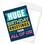 Big Birthday Card from all of Us / 8.5 x 11 Large Greeting Card