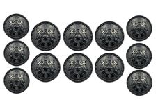 REENA Antique Gun Metal Bronze Round Button for Coat Blazer Suit, Sherwani and Indian Dresses Sports Coat Uniform Jacket Beautiful Ethnic Classy Design (Gun Metal Design 1) Gun Metal Finish