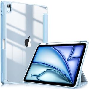 FINTIE Coque pour iPad Air 11 Pouces 2024 M2 / iPad Air 5 2022 / iPad Air 4 2020 10.9" - [Rangement de Stylet] Housse Transparente Claire Etui Antichoc Veille/Réveil Auto, Bleu Ciel