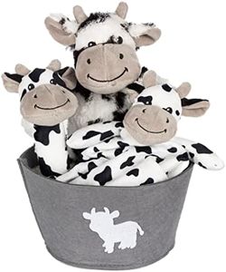 Trend Lab Cow 4 Piece Plush Gift Set Bucket