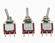 SALECOM 3x DPDT 6 Pin 3 Position ON/ON/ON Guitar Mini Toggle Switch Car/Boat Switches