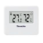 Themisto TH-HTC3 Digital Hygrometer Thermometer Humidity Meter With Clock LCD Display