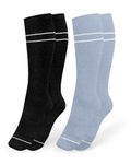 Kindred Bravely Maternity Compression Socks 2-Pack | Graduated Compression Socks for Circulation Pregnancy Travel (Stone Blue & Black, Small)