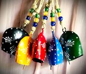 MIRAMAYEE Purse Bell (Painting) - 4"- Hanging Garden Cow Bell - Decorative Wall Hanging - Patio Hanging Bell - Home Wall Decor - Indoor & Outdoor Decoration Set of 5