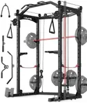 GarveeLife Power Cage, Multi-Functional Power Racks for Home Gym with Cable Crossover System, 1600LBS Weight Capacity Fitness Squat Rack for Strength Workout with Training Attachment, Black