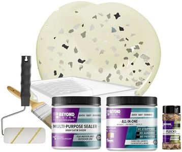 Beyond Paint Smoked Gray Flecks Countertop Makeover Kit with Paint, Sealer, Flecks, and Tools for Countertops, Off White