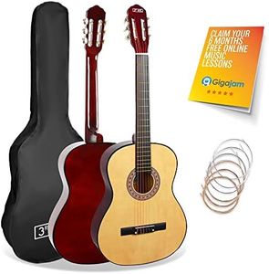 3rd Avenue Full Size 4/4 Classical Guitar Spanish Nylon String Beginner Pack Bundle - 6 Months FREE Lessons, Bag, Strings – Natural