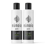 Pure Mint Shampoo and Conditioner Set - For Oily Hair - Clarifying Shampoo For BuildUp - Made In Canada - Featuring Peppermint and Rosemary Oil, Aloe Leaf Juice and Pea Peptide - Free From Paraben, Sulfate, Dyes, Wax, Artificial Fragrance, 100% Vegan and Cruelty Free 236.6ml