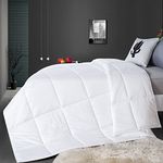YOUR MOON Luxurious All Season Wool Comforter Queen Size 100% Natural Australian Wool Duvet, Hypoallergenic Premium Wool Filled Comforter, Medium Weight, Noiseless Cotton Cover, (Original White)
