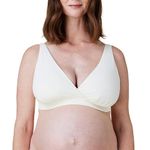 BRAVADO! DESIGNS Women's Ballet Nursing Bra for Breastfeeding Wireless Sleep Maternity Bra Regular Cup, Antique White Sustainable Fabric, Large