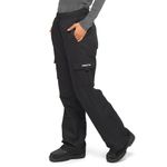 Arctix Women's Lumi Pull Over Fleece Lined Cargo Snow Pants, Black, X-Large (16-18) Regular