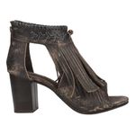 Roper Footwear Womens Black Fringe Open Toe Mule, Brown, 7.5