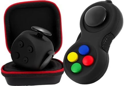 PILPOC Fidget Toy Bundle – Includes 6-Sided Fidget Cube & Fidget Pad Controller – Sensory Toys for ADHD, Focus & Stress Relief – Silent & Audible Fidgeting for Adults & Kids – Carry Cases Included