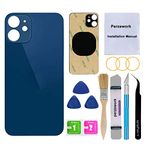 Perzework OEM Rear Back Glass Replacement for iPhone 12 6.1 inches with Reparing Toolkit and Pre-Installed Adhesive (Blue)