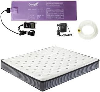 Ustenroya Semi Waveless Water Bed Mattress Queen Size (60x80 Inches) - Softside Foldable Waterbed with Smart Thermostats & Fill/Drain Kit | Soft Cover for Adults & Kids