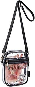 gdbis Clear Crossbody Bag, Stadium Approved Clear Purse Bag for Concerts Sports Events, Black-m, Small, Women Clear Crossbody Purse Bag