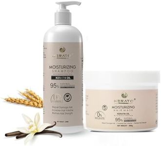 KERATOPLUS PROFESSIONAL Moisturizing Hair Shampoo with Hair Mask (500ml Each) | Sulphate And Paraben Free - For Dry And Fizzy Hair With Wheat Protein