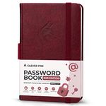 Clever Fox Password Book 2nd Edition Small – Pocket Password Keeper with Laminated Alphabetical Tabs – Internet Address Notebook & Login Details Organizer Journal – 8.9x14.2cm (Wine Red)