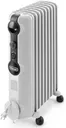 De'Longhi Radia S TRRS0920, Chauffage Bain d'Huile, Boutons Réglables, Pièce Jusqu'à 60m3, 9 ailettes, 3 Niveaux de Puissance, 2000W, Blanc
